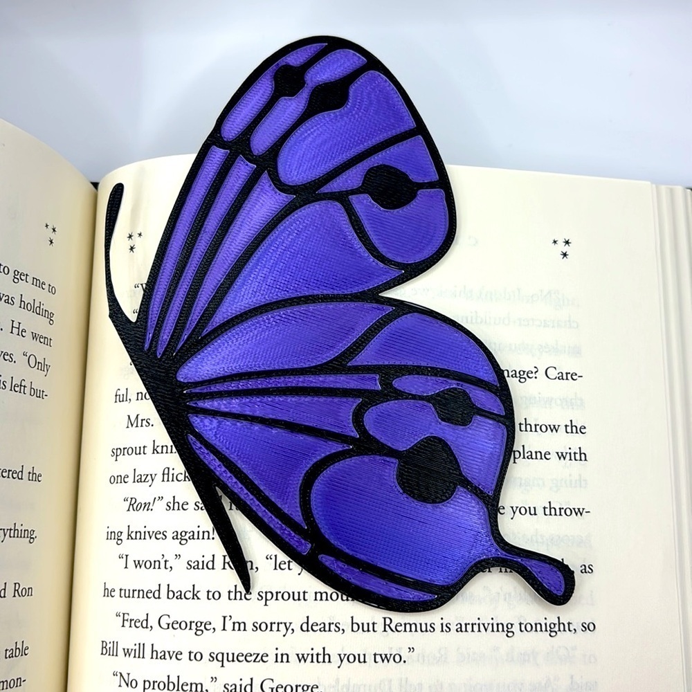 Purple Butterfly 3D Printed Bookmark - Picture 3 of 4